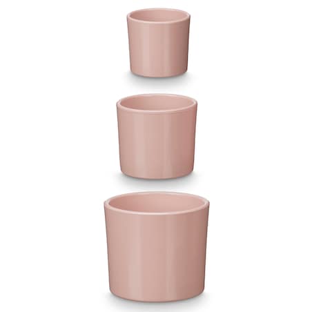 Zestaw 3 doniczek ceramicznych Ø14, 17, 22 cm VASOS różowe