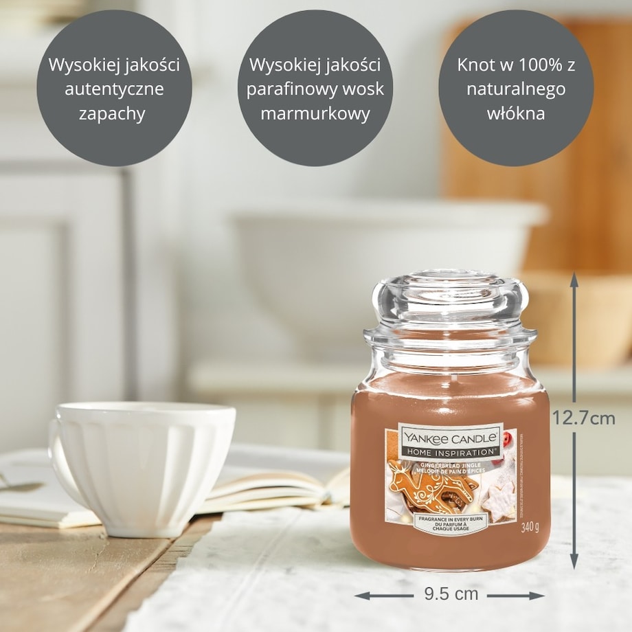 HI świeca średnia GINGERBREAD JINGLE