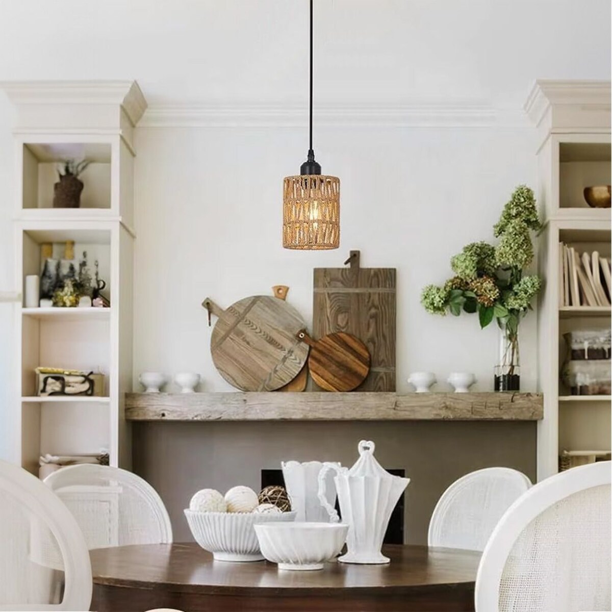 Lampa wisząca pojedyncza pleciona Boho APP1622-1CP