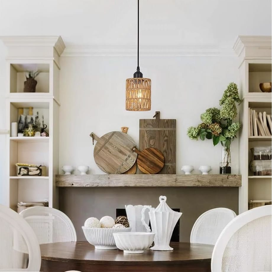 Lampa wisząca pojedyncza pleciona Boho APP1622-1CP