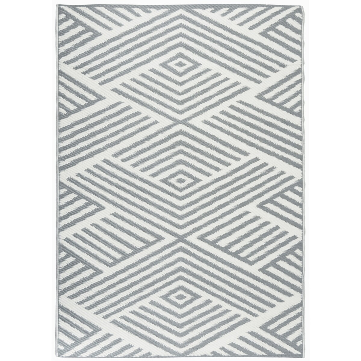 Dywan zewnętrzny tkany na płasko 120x170 cm e-floor geometryczny szary