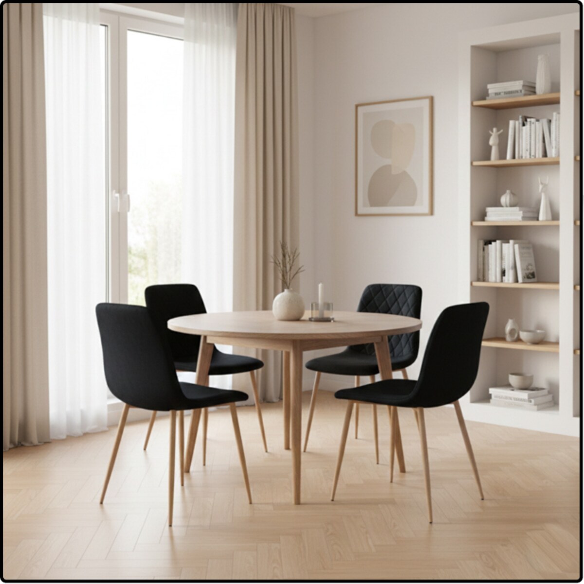 Krzesło tapicerowane welurowe do salonu kuchni jadalni velvet loft czarne jasne nogi