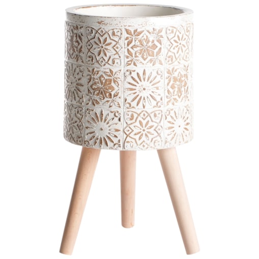 Doniczka na nóżkach KARISTOS Ceramika 36 cm Złamana biel