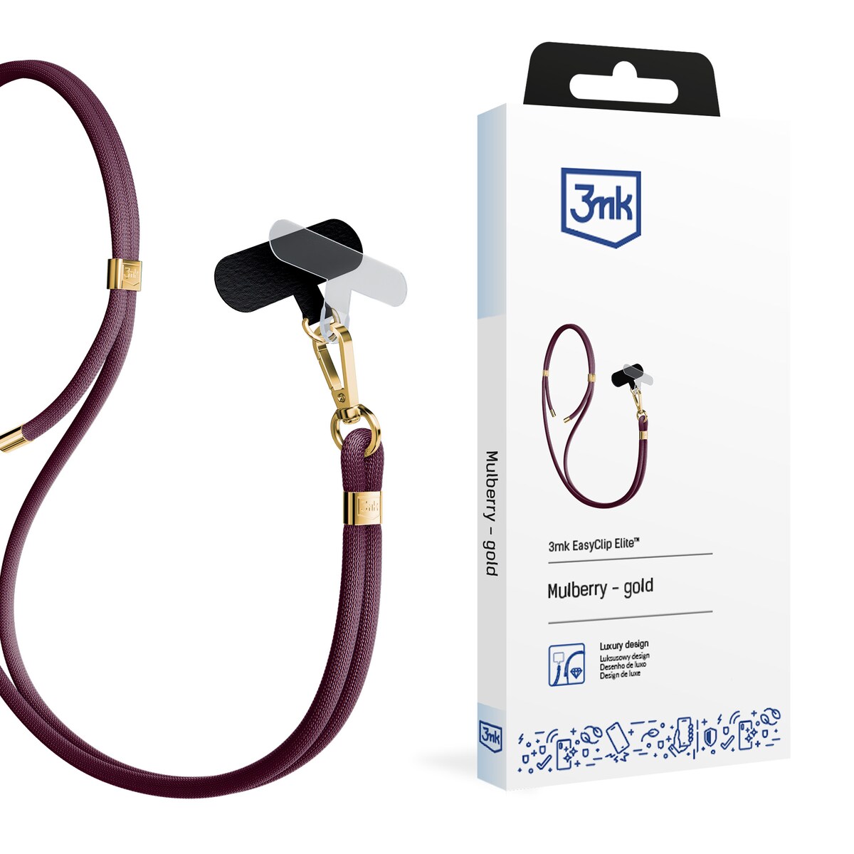 Smycz do telefonu - 3mk EasyClip Elite Mulberry