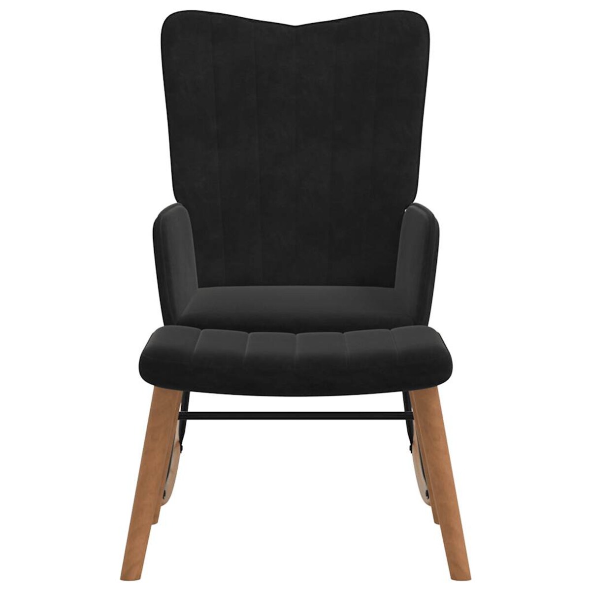 vidaXL Fotel bujany z podnóżkiem, czarny, obity aksamitem