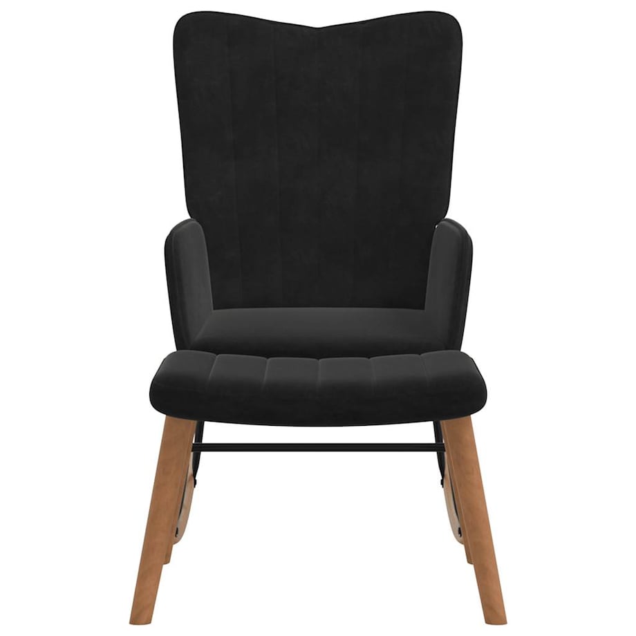 vidaXL Fotel bujany z podnóżkiem, czarny, obity aksamitem