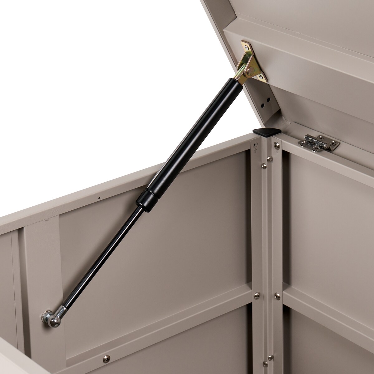 Skrzynia ogrodowa KYMI 136 cm 55 cm Metal z kółkami Beżowy