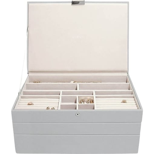 Szkatułka na biżuterię Stackers potrójna supersize kamienna szarość