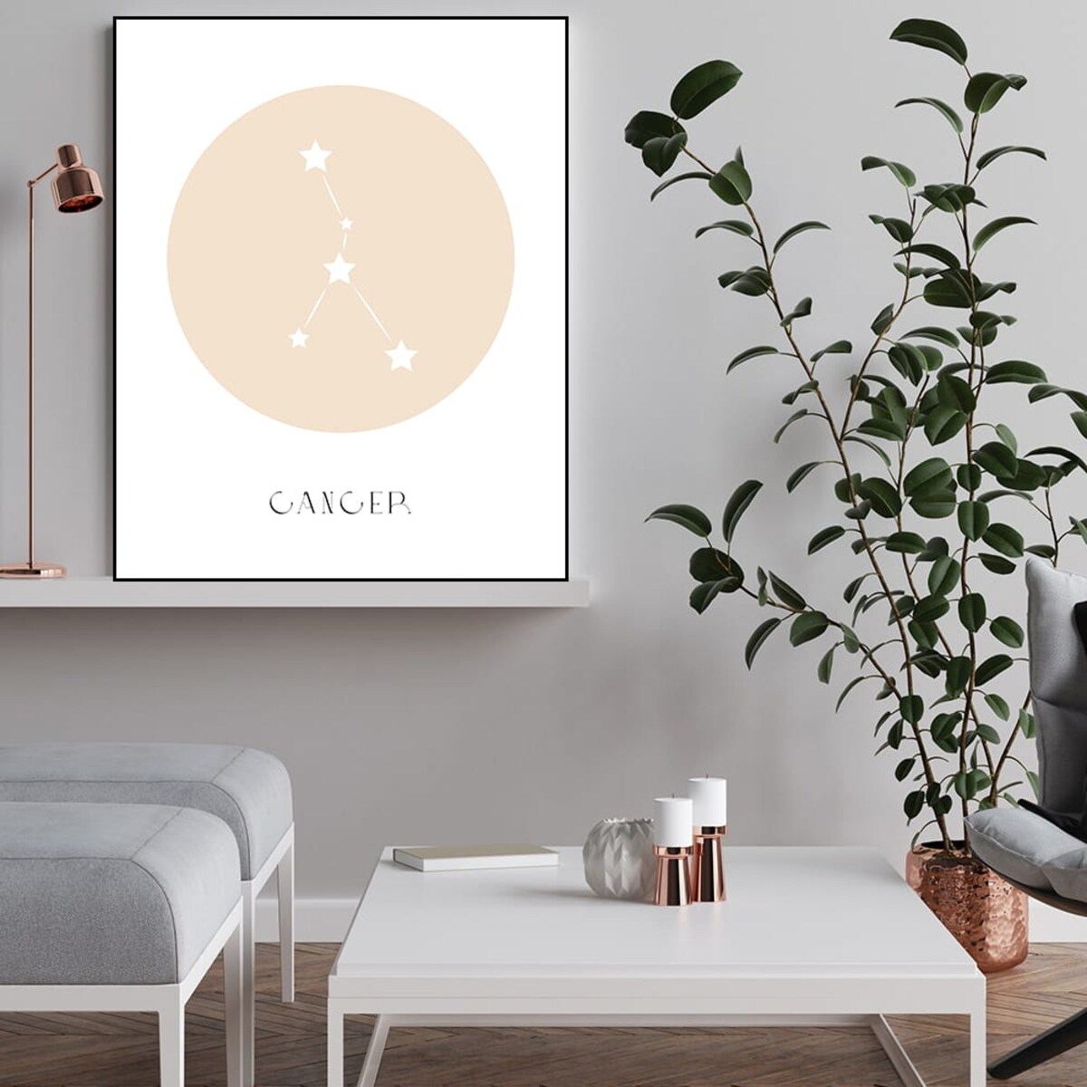 plakat znak zodiaku 2 rak 21x30 cm