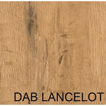 Stół rozkładany okrągły 100/200 - Dąb lancelot + n. białe