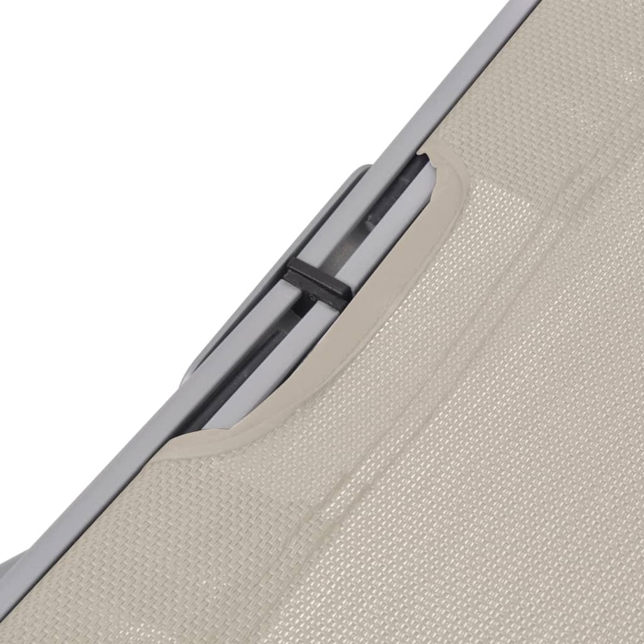 vidaXL Składane leżaki, 2 szt., kremowe, tkanina textilene