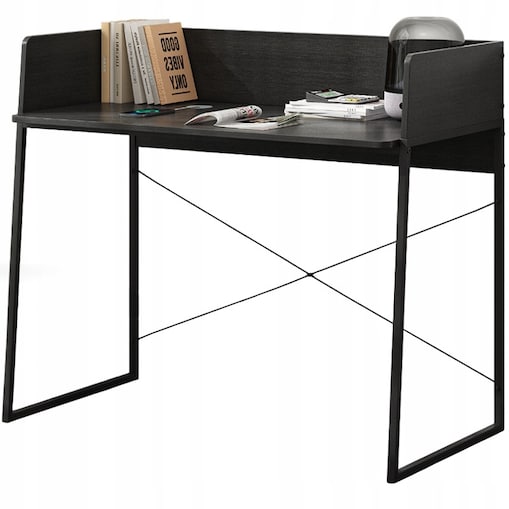 Biurko komputerowe nowoczesne industrialne vintage loft czarne 100 cm