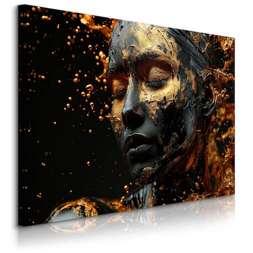 Obraz Na Płótnie Do Salonu Kobiecy Portret Abstrakcja Styl Glamour 120x80cm