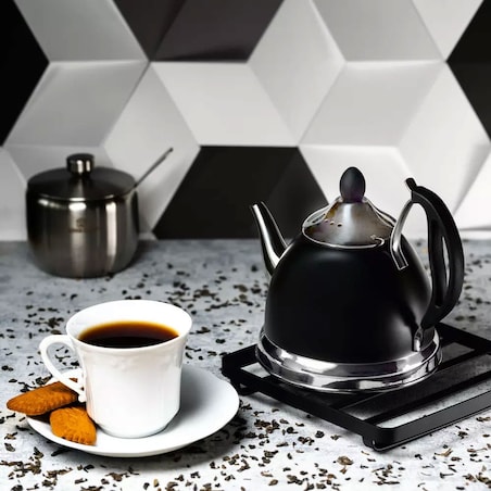 Czajnik czajniczek zaparzacz do herbaty i ziół 1.0L czarny KINGHOFF