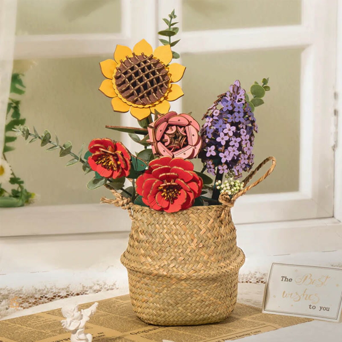 Wiosenny bukiet kwiatów - flower box DIY - kwiaty Robotime