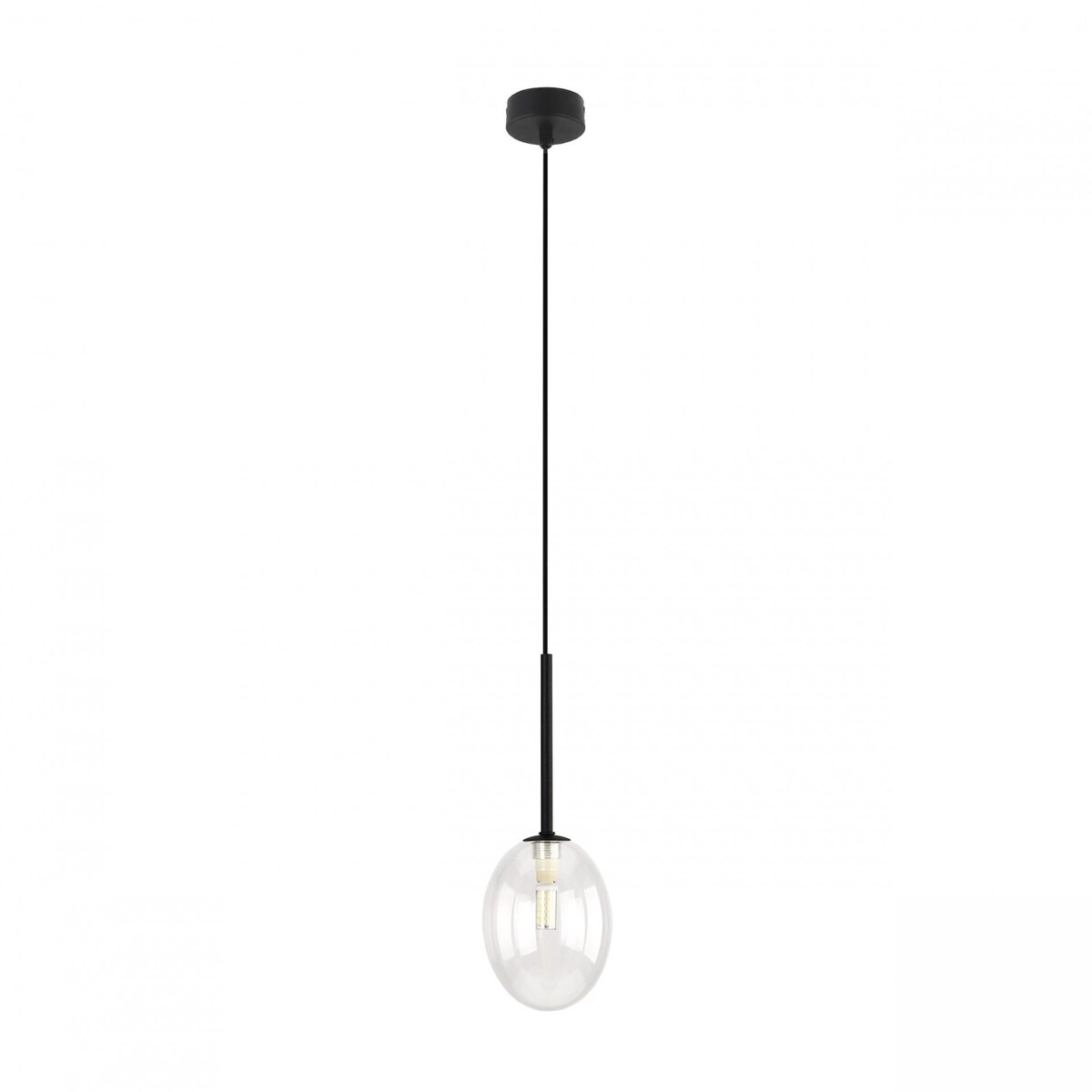 Lampa wisząca TK Lighting PEARL TRANSPARENT 10835 czarna szklana G9 regulowana wysokość do 145 cm