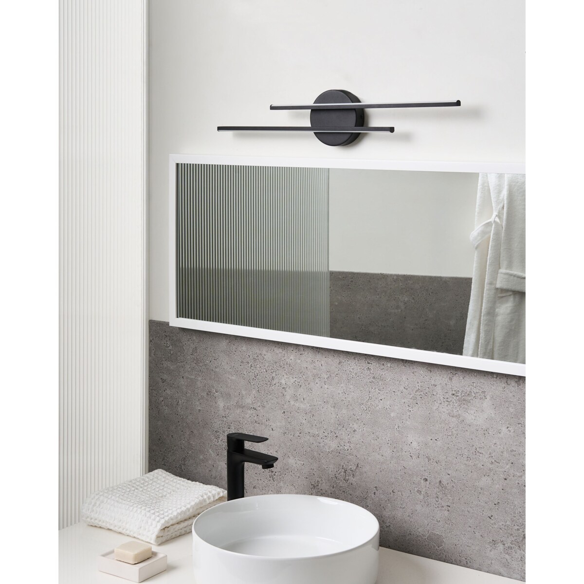 Kinkiet LED obrazowy/łazienkowy TOUQUES Metal Czarny