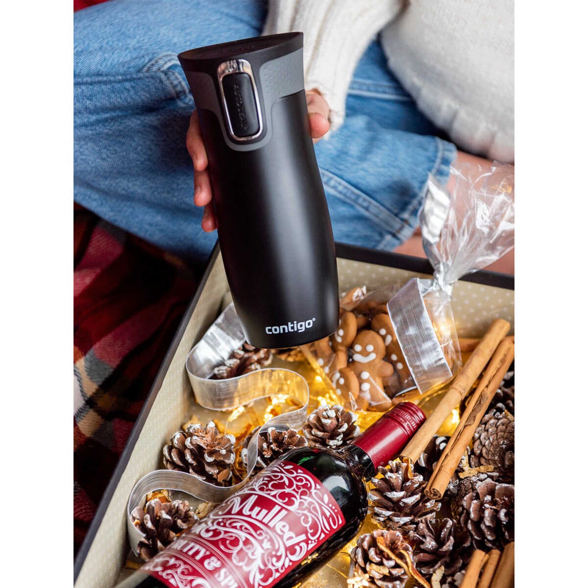 Kubek termiczny Contigo West Loop 2.0 470 ml - Pierwszy bohater syna - Czarny Mat