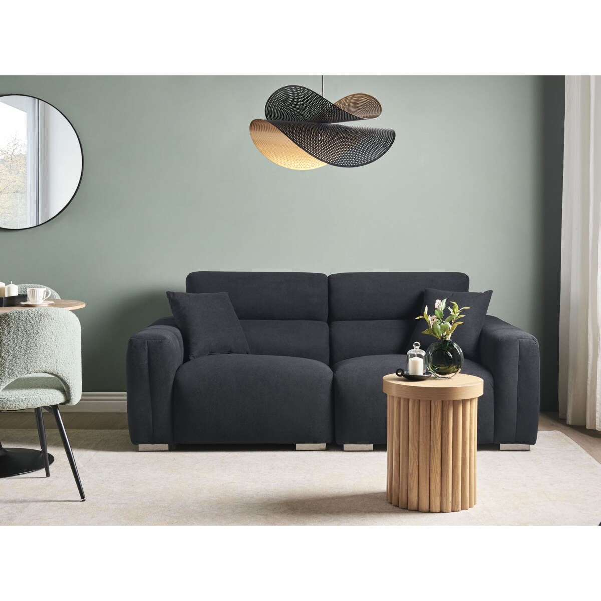 Sofa 3-osobowa czarna FAUSKAN