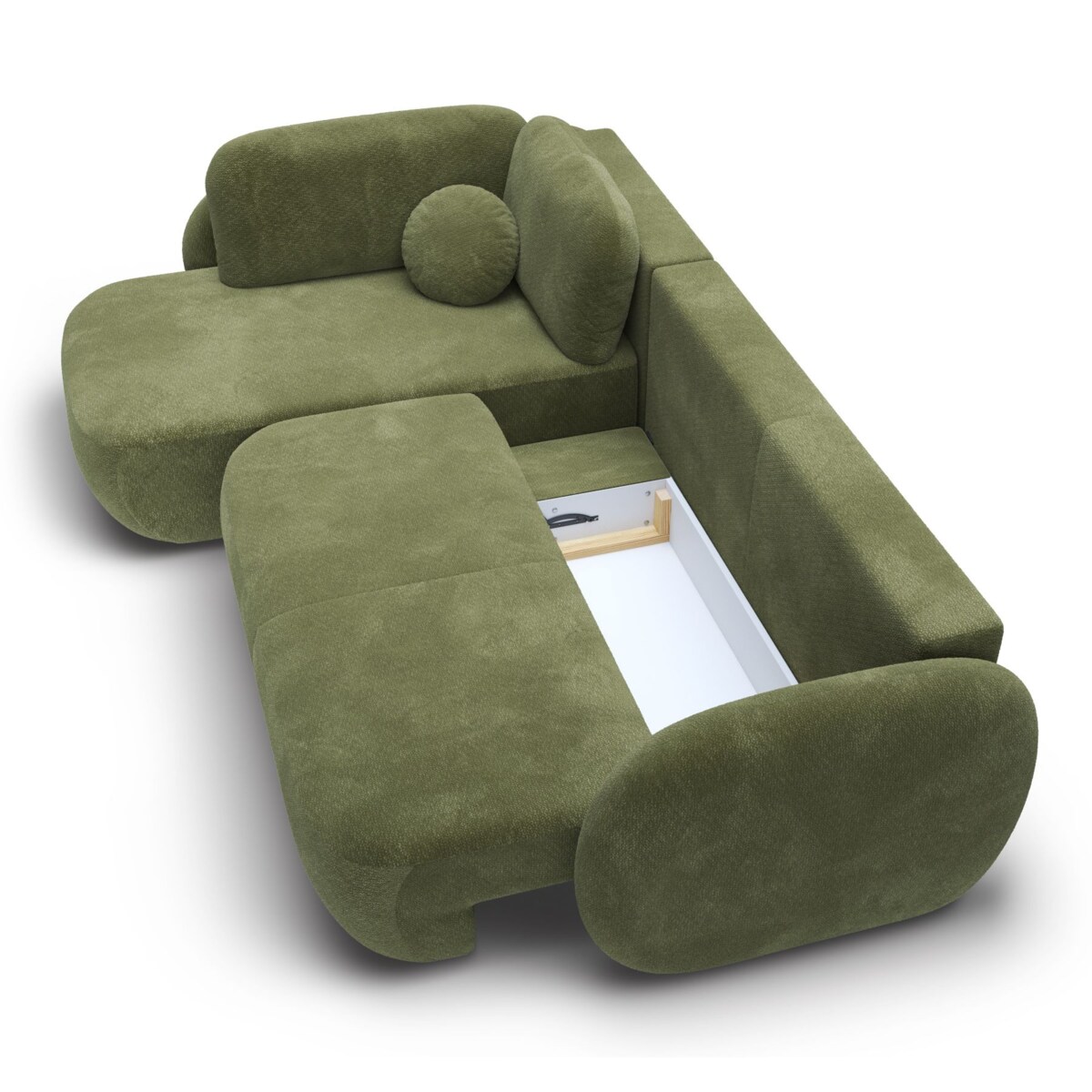 Nowoczesny Narożnik rozkładany OLIVIO II, lewy, zielony