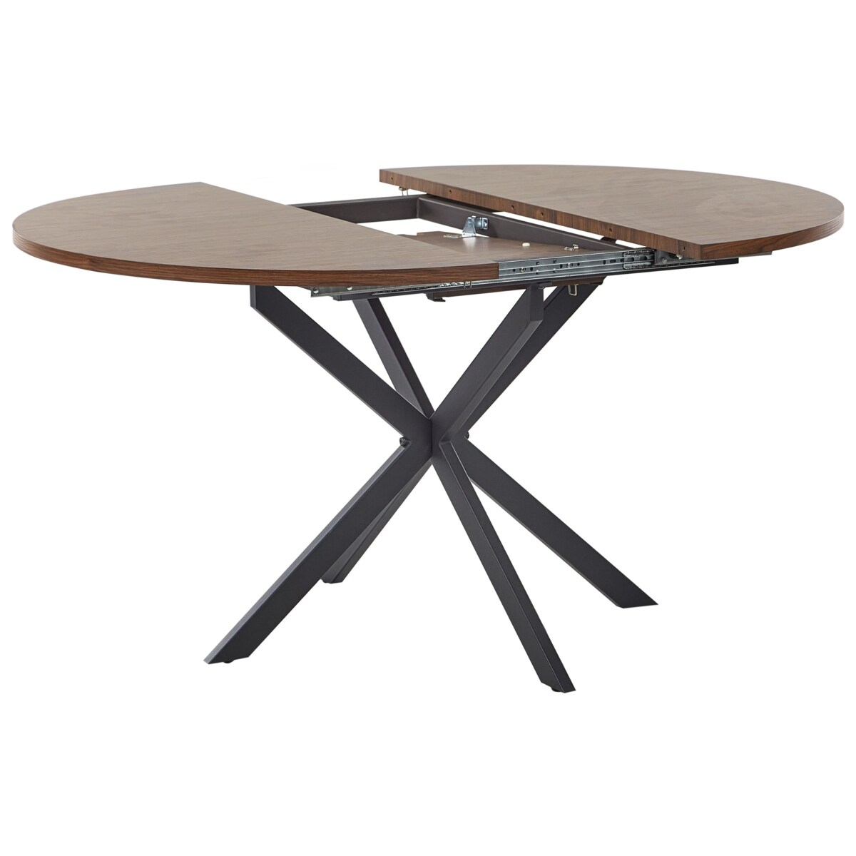 Stół do jadalni rozkładany FRIONA Ciemnobrązowy 110/140 cm 110 cm Drewno