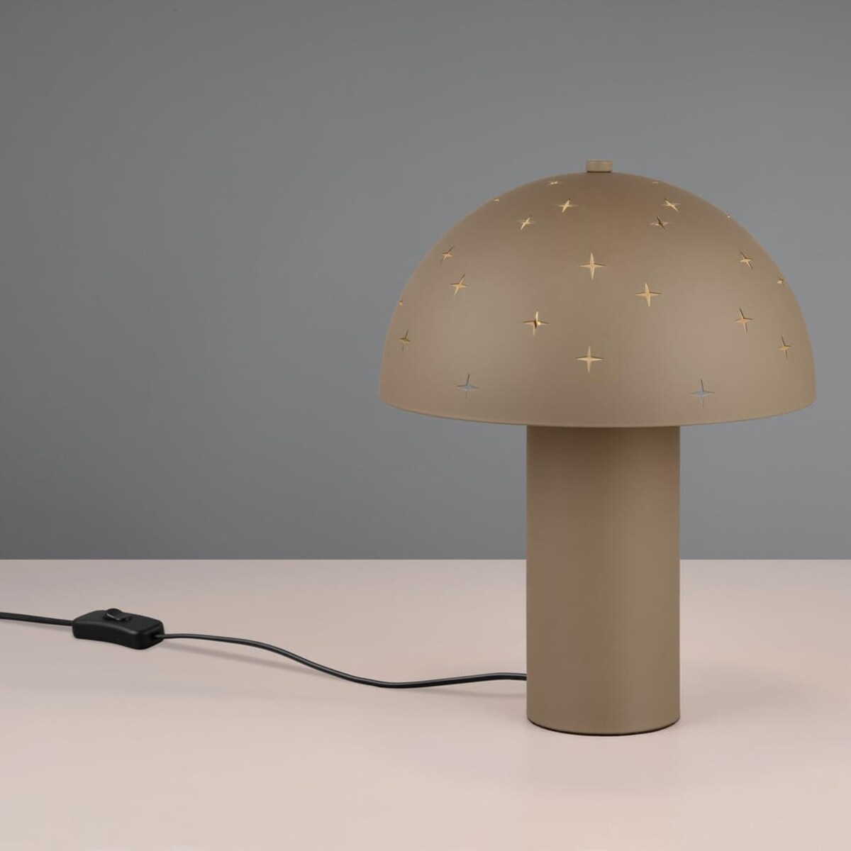 Metalowa lampka nocna Seta R51361041 RL Light gwiazdy grzybek szara