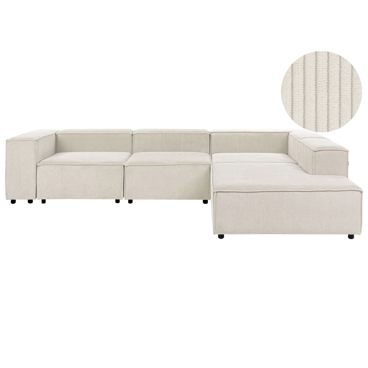 Narożnik modułowy dla 4 osób ARDAL Sztruks Złamana biel Lewostronny