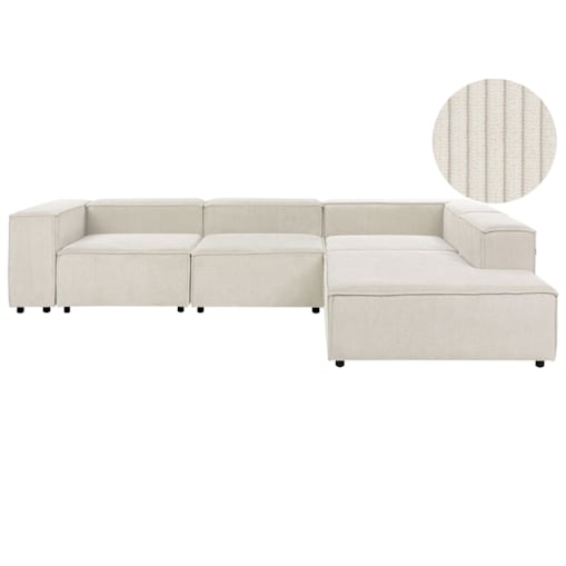 Narożnik modułowy dla 4 osób ARDAL Sztruks Złamana biel Lewostronny