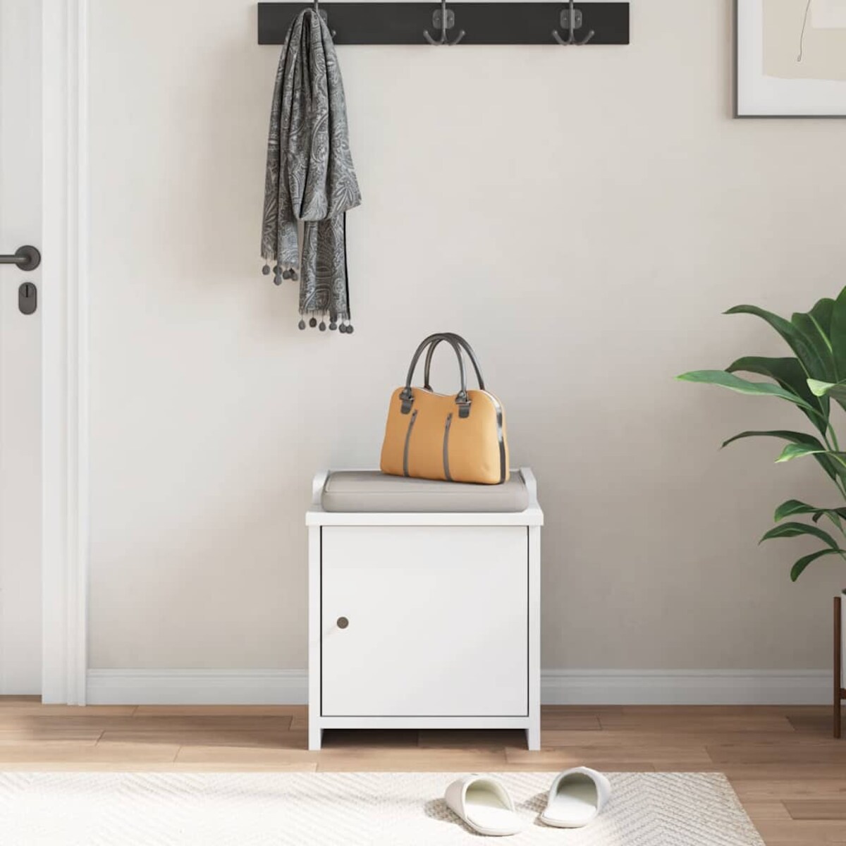 vidaXL Ławka do przedpokoju "SANDNES" 45x40x50 cm Drewno lite sosnowe