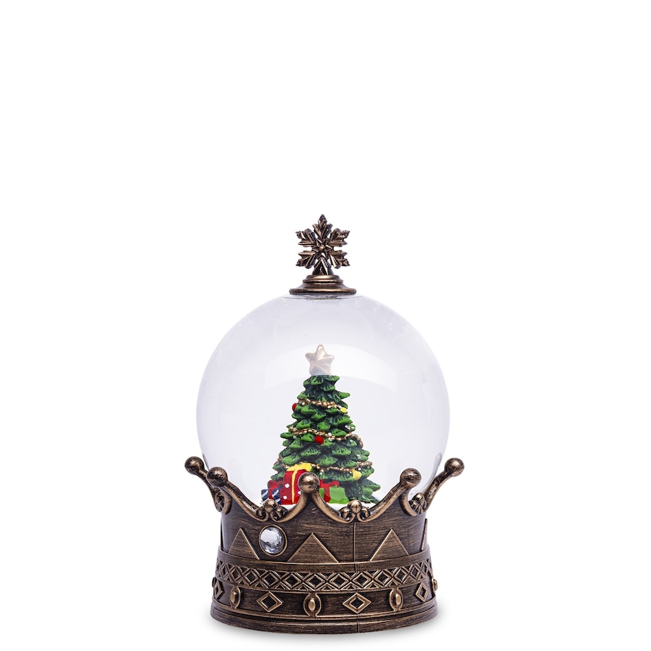 Szklana kula śnieżna z pozytywką 19x12x12 cm LED NATALE