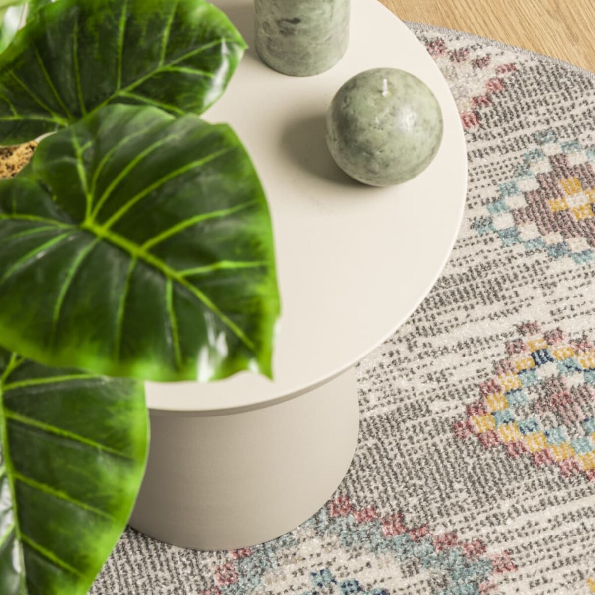 vidaXL Dywan ARBIZU do pomieszczeń i na zewnątrz, vintage, Ø 120 cm