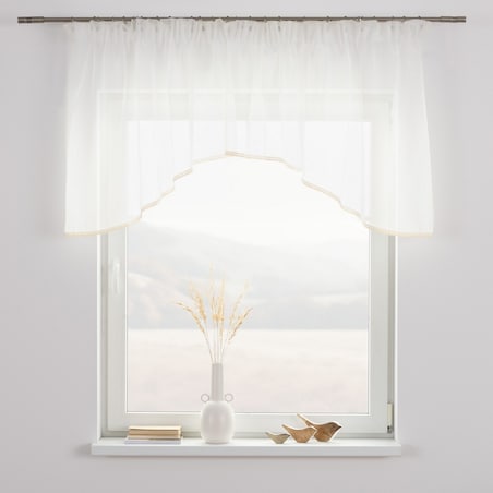 Lambrekin łuk Lily z koronką 200x80 ecru