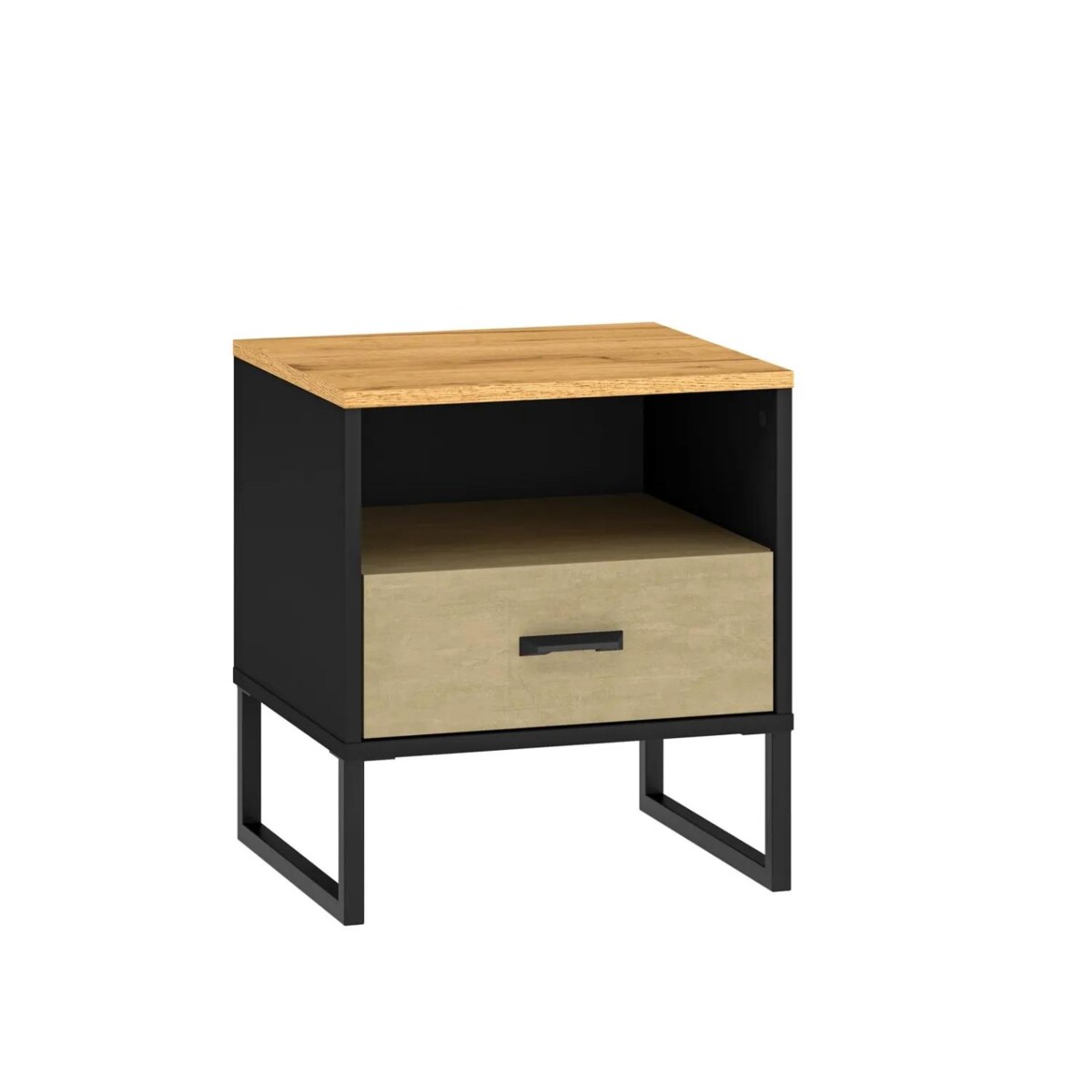 Szafka nocna młodzieżowa COLIN 08 dąb złoty craft/czarna