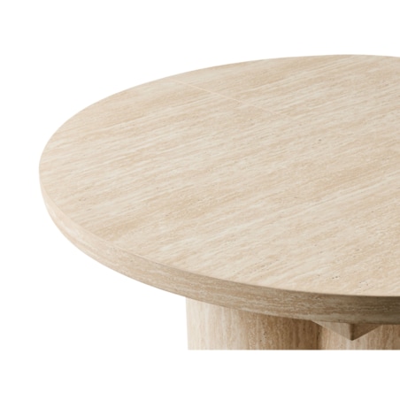 Stół do jadalni rozkładany MORAINE Efekt trawertynu 120 cm 120/160 cm