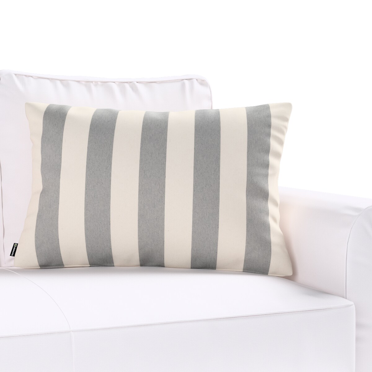 Poszewka Kinga na poduszkę prostokątną 47x28 biało-szare pionowe pasy (5,5cm)