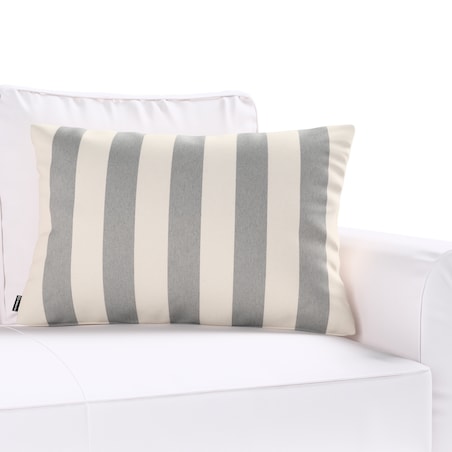 Poszewka Kinga na poduszkę prostokątną 47x28 biało-szare pionowe pasy (5,5cm)