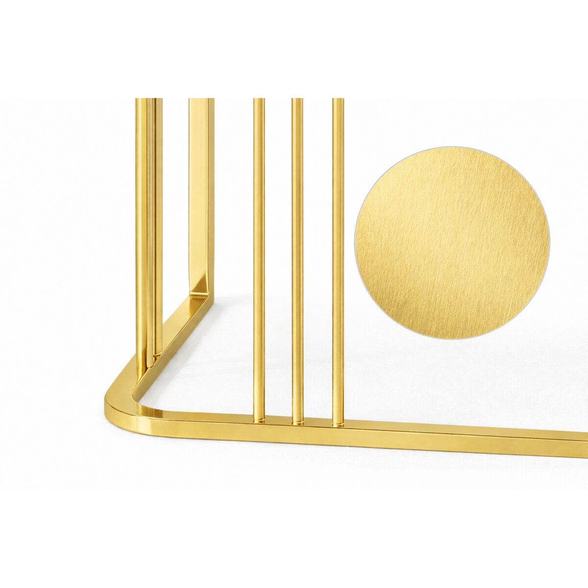 Białe złote biurko ze stali nierdzewnej Avenis Premium 140x70x75