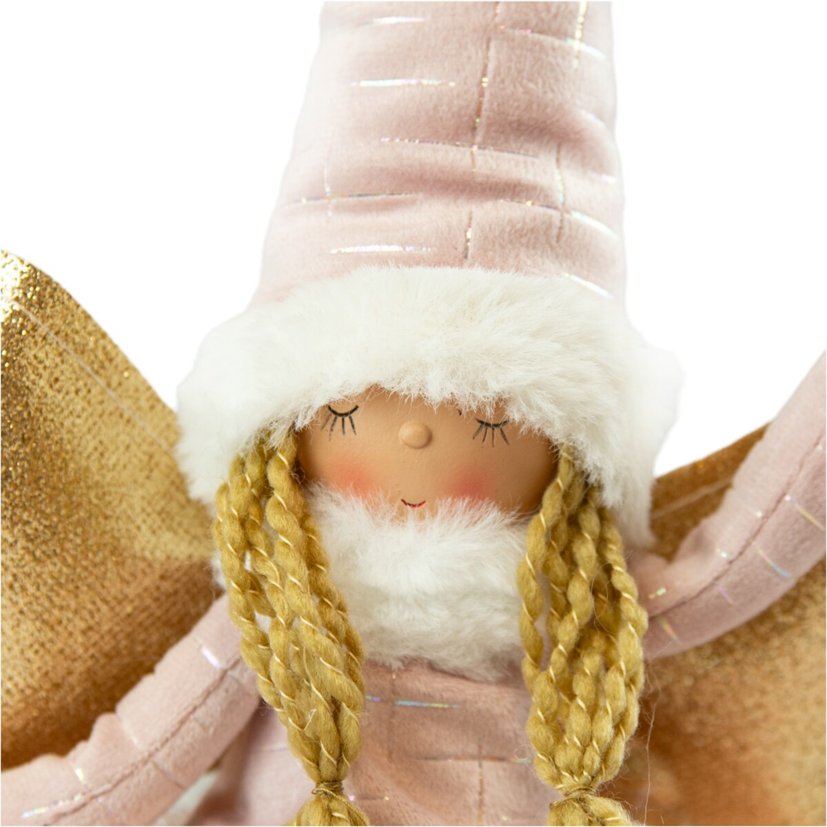 Aniołek Figurka Stojący 50 Cm Świąteczny Boże Narodzenie Różowa Czapka