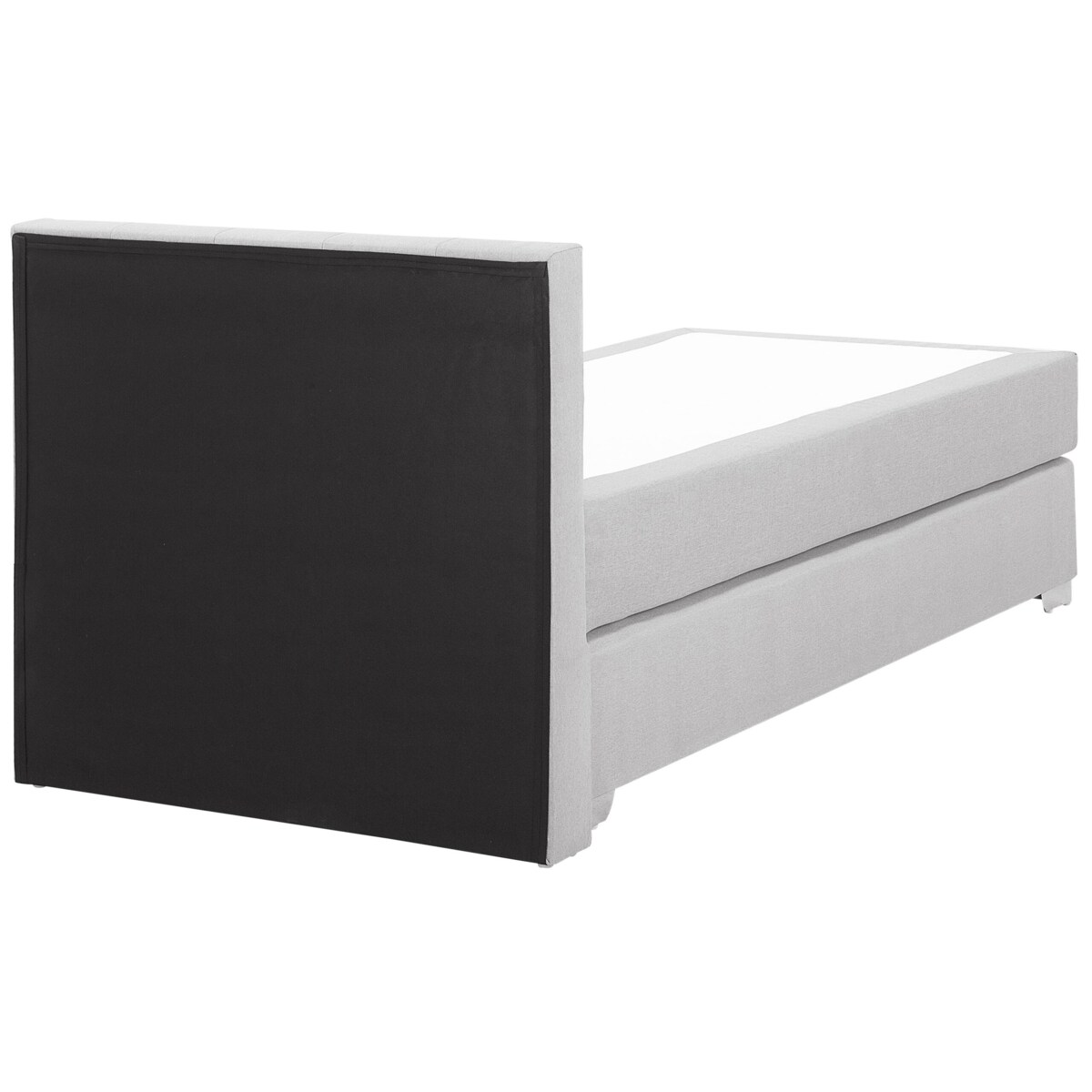 Łóżko kontynentalne tapicerowane 90 x 200 cm jasnoszare ADMIRAL