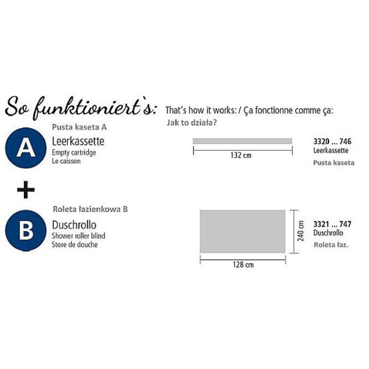 Kleine Wolke Zwijana roleta łazienkowa Biała 128x240 cm element B