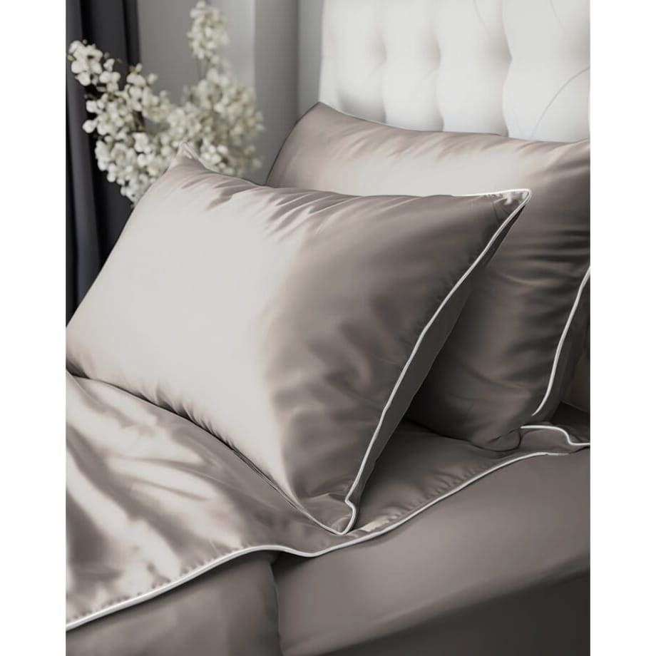 Pościel Pure z Makosatyny bawełnianej 160x200 Beżowa Premium