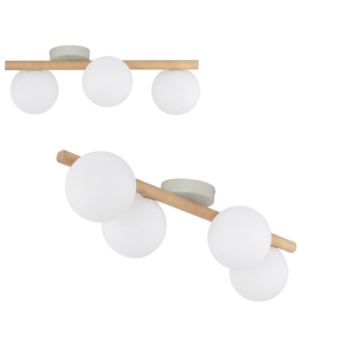 Lampa sufitowa ESTERA WOOD 5769 TK Lighting 4xG9 biała sosna 65 cm nowoczesna do salonu kuchni jadalni