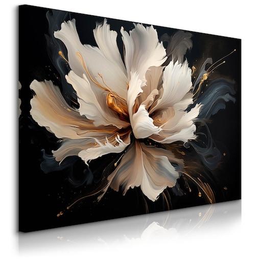 Obraz Canvas Do Salonu Natura Biały Kwiat Styl Glamour Abstrakcja 120x80cm