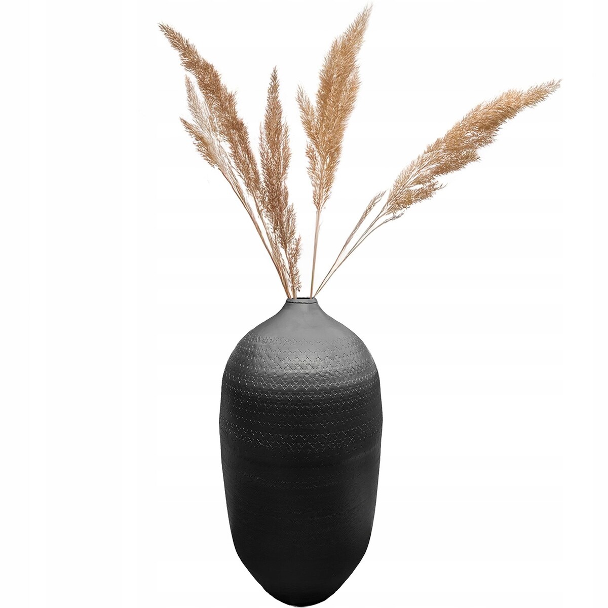 WYSOKI WAZON PODŁOGOWY 48cm CZARNY loftowy metalowy do salonu na gałęzie