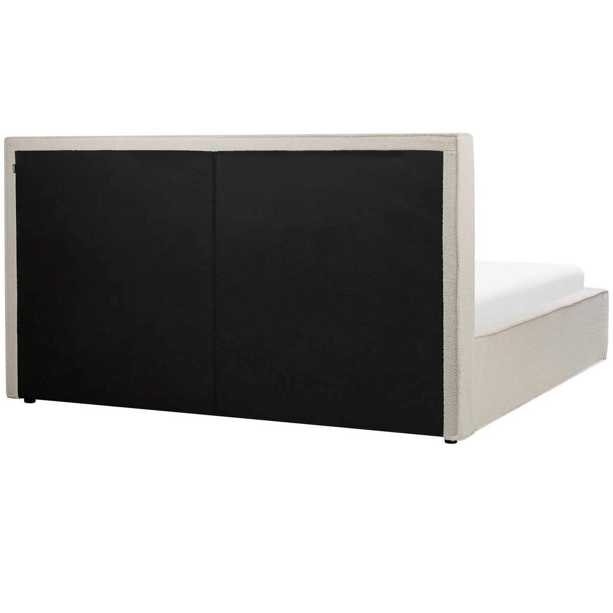 Łóżko z pojemnikiem MOISSAC Boucle Złamana biel 180 x 200 cm