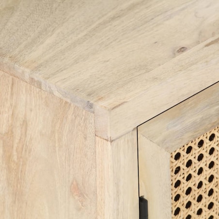 vidaXL Szafka nocna, 40x30x50 cm, drewno mango i naturalna trzcina