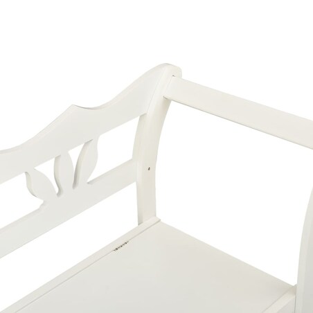 vidaXL Ławka, biała, 107x45x75,5 cm, lite drewno jodłowe