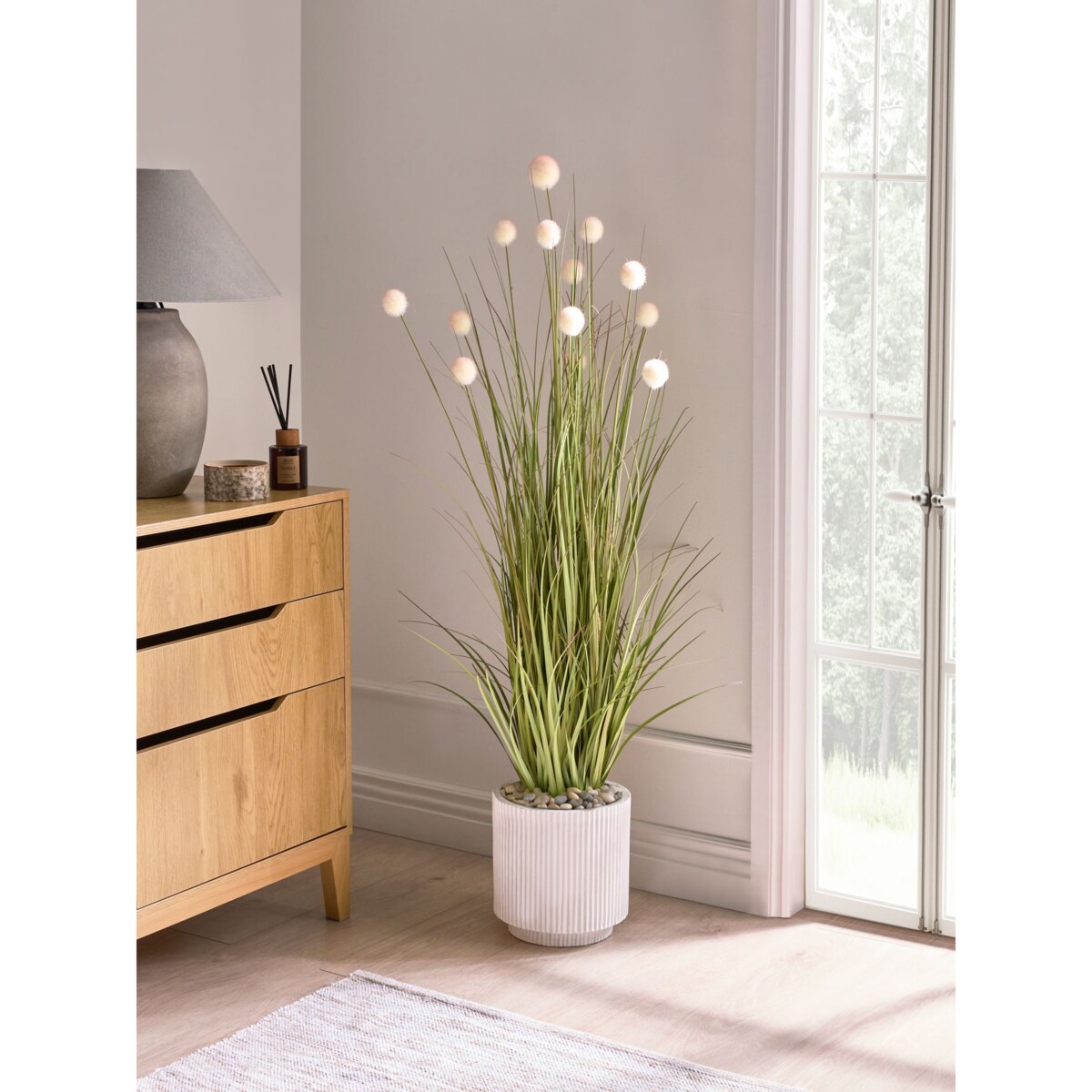 Sztuczna roślina POMPOM GRASS 120 cm Zielony