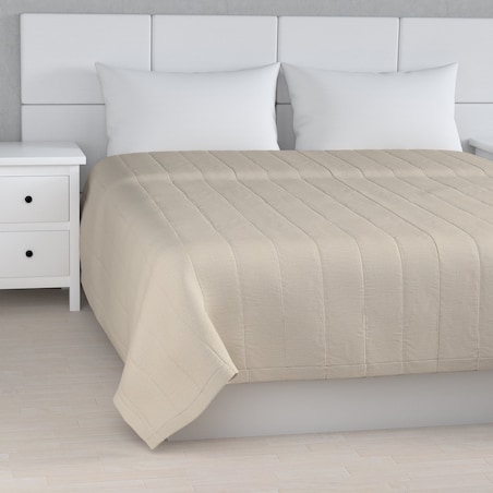 Narzuta pikowana w pasy 130x210 naturalny len