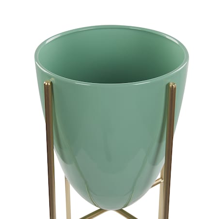 Donica na nóżkach LEFKI 16 cm Miętowy Metal
